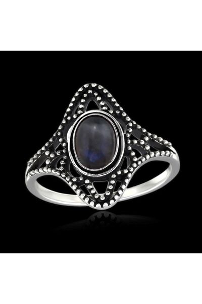 Silver berry Inel baroc, argint, decorat cu labradorit