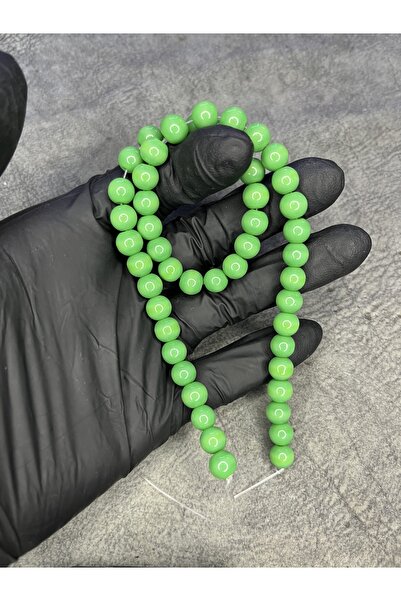 Mos Tespih Mărgele de sticlă verde, piatră naturală (un set are 50 de mărgele)