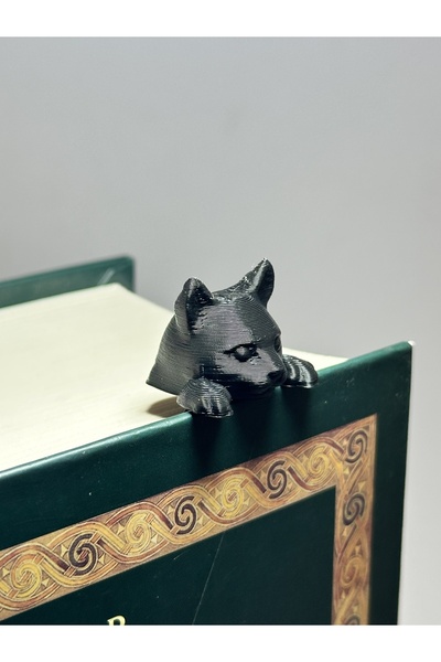 YUONİS ART علامة كتاب على شكل قطة - أسود