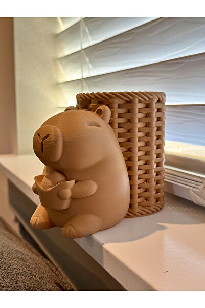 SS 3D MODELLEME حامل أقلام على شكل كابيبارا، مزهرية عصرية للزهور المجففة، منظ...