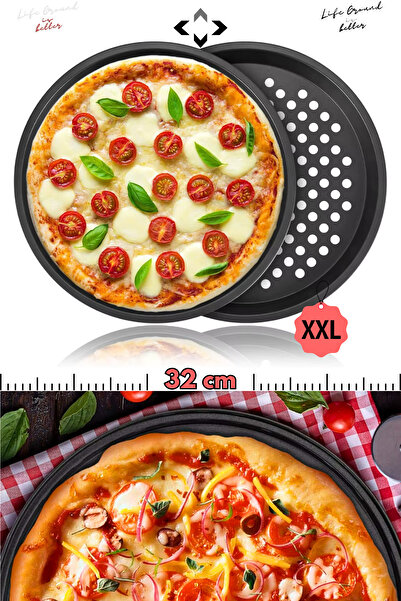 LİGROUND صينية بيتزا كبيرة الحجم مقاس XXL مقاومة للحريق وغير لاصقة مصنوعة من ...