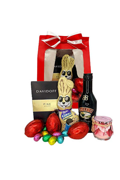 velve Pachet HappyEaster, Cafea Davidoff Fine Aroma, whisky Baileys’,lumanare parfumata iepuras milka
