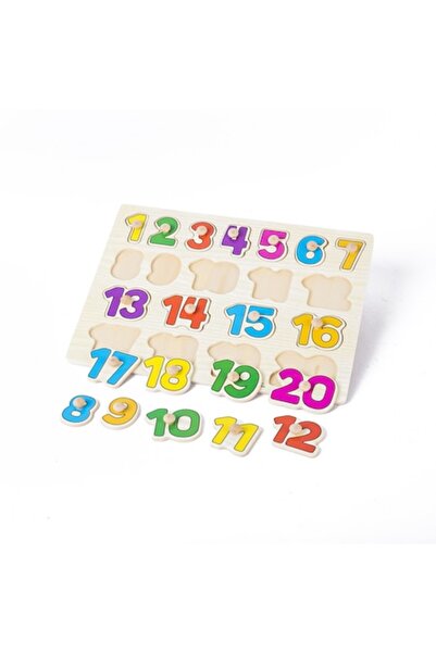 ALİBEİBEİ Puzzle numere din lemn cu maner ajutator,