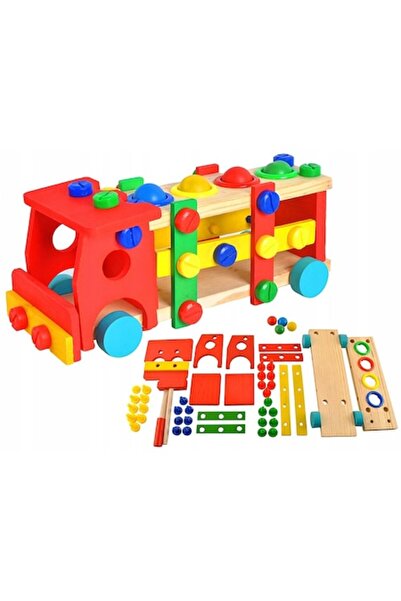 Palmonix Set de cărucioare din lemn, Palmonix, cu ciocan și șurubelniță, 29x1...