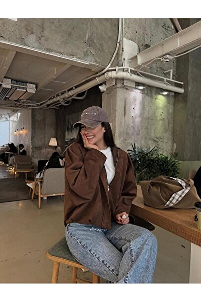 GALAVİP سترة نسائية جديدة فاخرة ناعمة كبيرة الحجم من جلد الغزال