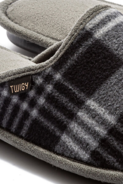 Twigy David Polar Erkek Ev Terliği Gri/Siyah 41/46