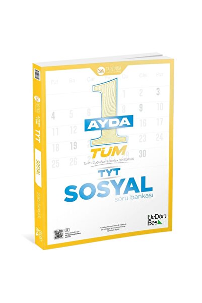 Üç Dört Beş Yayıncılık 345 Yayınları 1 Ayda Tüm TYT Sosyal Soru Bankası - Hızlı Tekrar Yeni Nesil