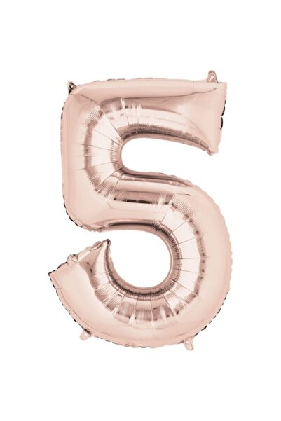 Advance Figurină balon folie, numărul 5, auriu roz, 100 cm