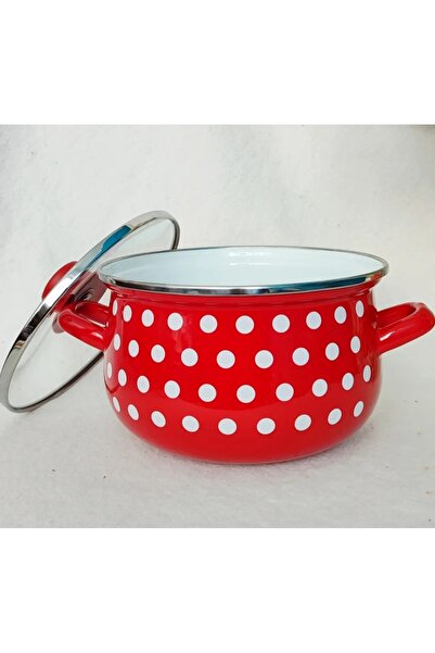 EBRULİEMAYE Enamel Retro 3 Liter 20 cm Diameter Medium Size Milk Yogurt Cheese Cooking Pot
