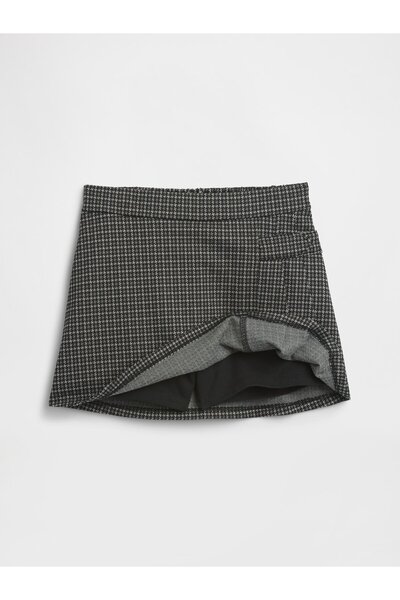 GAP Kız Çocuk Koyu Gri Pull-On Pileli Şort Etek