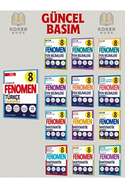 Fenomen Yayıncılık Fenomen 8. Sınıf Matematik - Fen Bilimleri - Türkçe Fasikü...