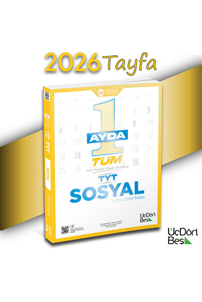 Üç Dört Beş Yayıncılık 345 Yayınları 1 Ayda Tüm TYT Sosyal Soru Bankası - Hız...