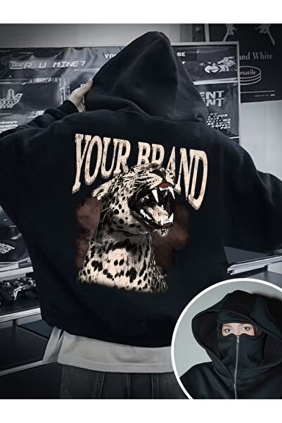 LOTS MODA Φούτερ Ninja Unisex με μάσκα χιονιού Ζακέτα με 2 νήματα χοντρό φλις