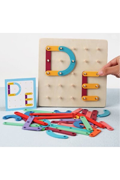 OEM Joc Montessori - Geoboard litere, cifre si culori, 3+