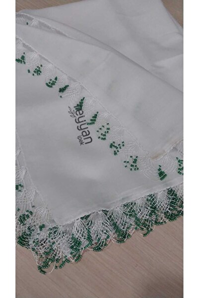Papatyam El İşi İğne İşi Boncuklu Yazma/İğne Oyalı/İğne Oyalı Yemeni/El İşi Çeyizlik Tülbent/100x100/Reyyan.