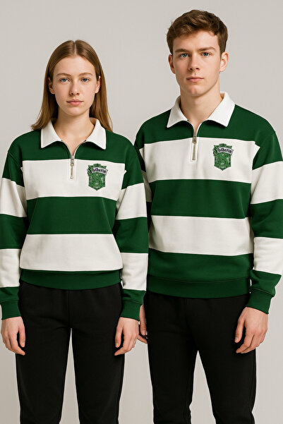 Risil-Nu Company New Season Premium Fabric (Unisex) Polo Neck Pieced 3 Thread Sweatshirt - Sweatpants 2-Piece Set