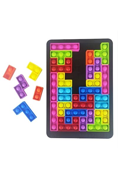 Picodino Puzzle TETRIS Pop IT, sensory anti-stress toy, 28 pieces, silicone, multicolor, +3 years