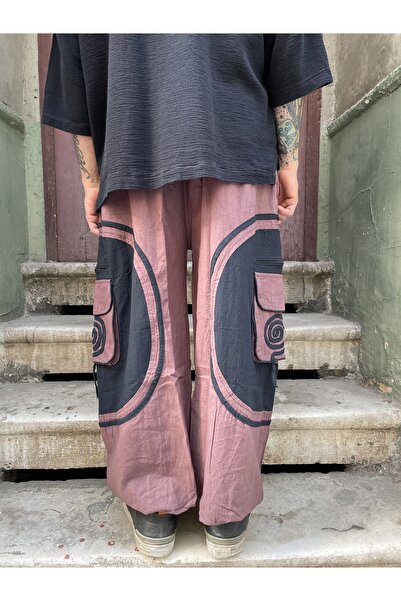 Bohoyasam Nepal Boho Pantolon | Unisex Rahat Kesim, Cepli, Elastik Belli, Salaş Bol Pantolon, Festival