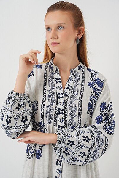 Hiccup BDART Максі-сукня з ґудзиками, V-подібним вирізом та квітковим принтом