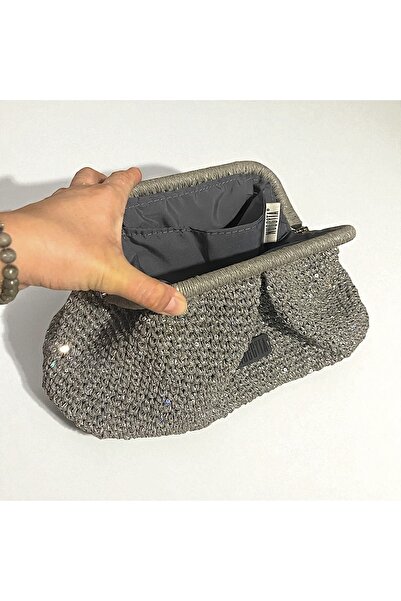 Nuggita Handmade Crafts Raffia Scholarship Bag - Silvery Gray