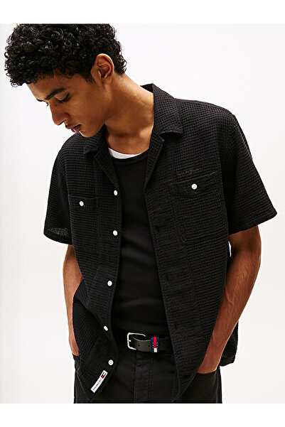 Tommy Hilfiger Men's Tjm Waffle Regular Camp Shirt