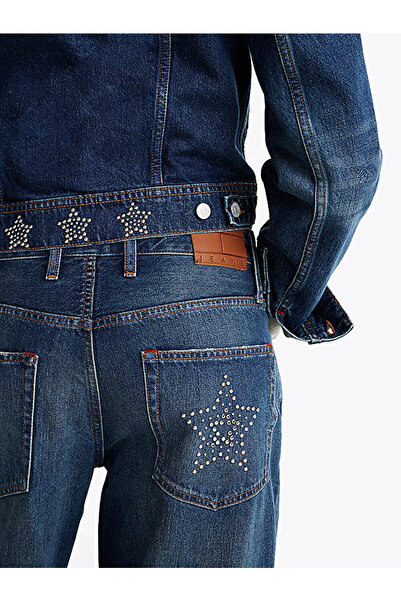 Tommy Hilfiger Women's Mia Studded Relaxed Straight Jean Pants