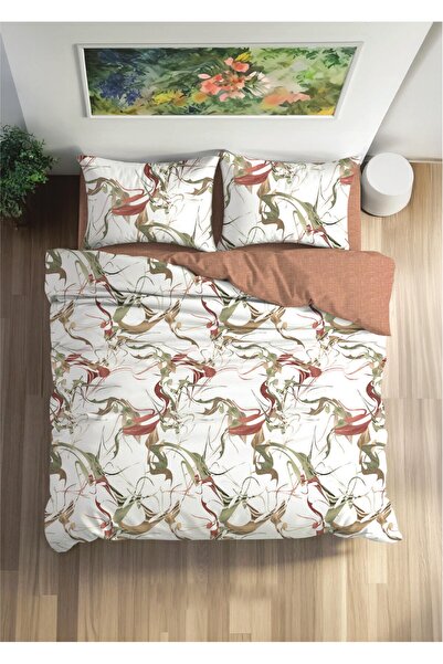 Cotton Box Fixbox Ranforce Double Size Fitted Sheet Duvet Cover Set Vibra Cinnamon