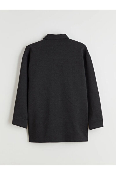 LC Waikiki Γυναικείο πουκάμισο LCW Modest Anthracite oversized