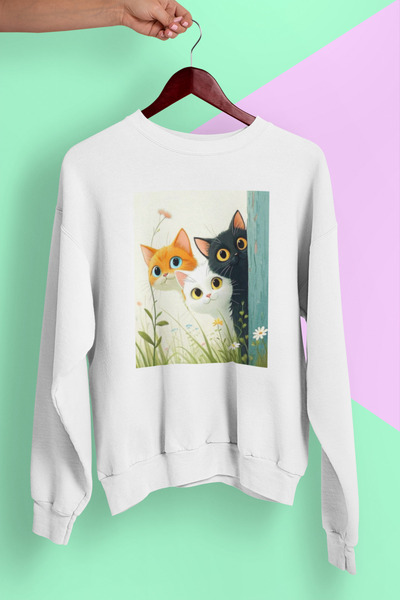 MAGORS Φούτερ με στάμπα STIL-X CUTE CATS, UNISEX, με λαιμόκοψη, OVERSIZE