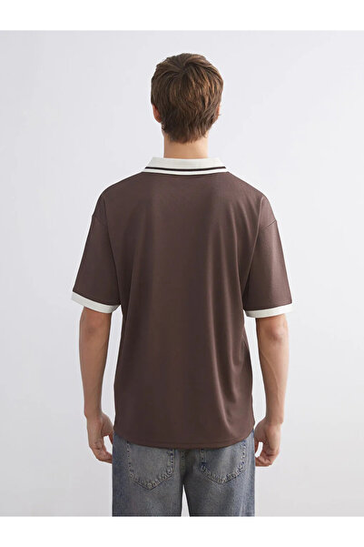 LC Waikiki Xside Brown Polo Neck Printed Men's T-Shirt