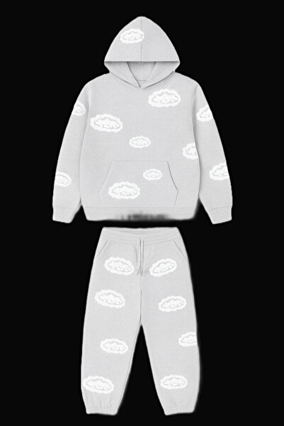 CLASSY.MODA طقم بدلة رياضية بغطاء للرأس للجنسين مكون من 3 خيوط مع جيوب كنغر و...