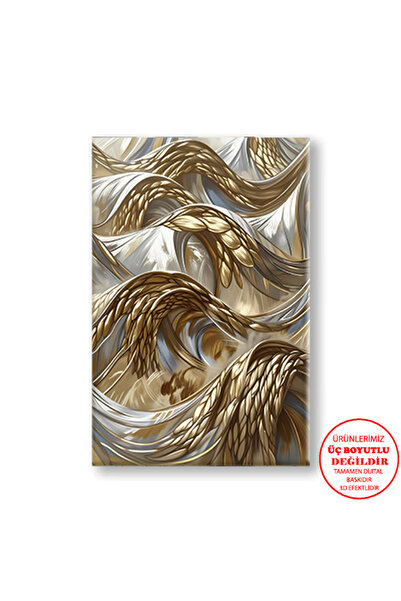 Harikabirev Pictură pe pânză pentru perete pentru sufragerie, cu efect de vopsea în ulei, grâu 05 | TABLO VERTICAL FĂRĂ CADRU