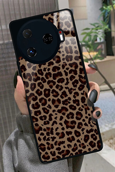 TECNO Camon 30 Pro Uyumlu Kahverengi Leopar Tasarımlı Glossy Premium Kılıf