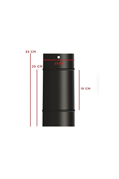 Genel Markalar Soba Borusu Mat Siyah Emaye Soba Borusu Boy: 30/25/17 cm Çap: ...