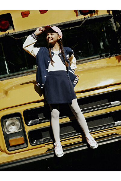 LC Waikiki Lcw Kids Navy Blue Girls' School Shorts Skirt