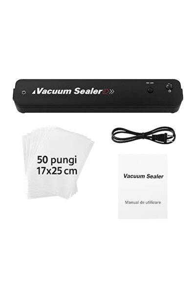 OEM Mașină de vidat alimente cu sistem de etanșare în vid, 90W, cu 50 de pungi incluse