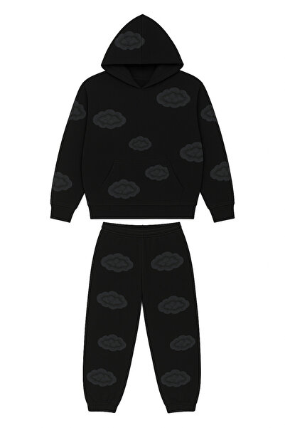 CLASSY.MODA طقم بدلة رياضية بغطاء للرأس للجنسين مكون من 3 خيوط مع جيوب كنغر و...