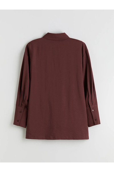 LC Waikiki Lcw Modest Burgundy Women's Shirt Tunic