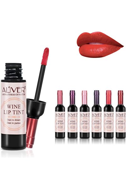 ALİVER أحمر شفاه سائل بلون النبيذ، 6 ألوان، مكياج طويل الأمد للسيدات، ملمع شف...