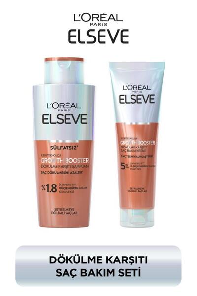 ELSEVE Growth Booster Anti-Hair Loss Routine: Shampoo and Hair Care Cream