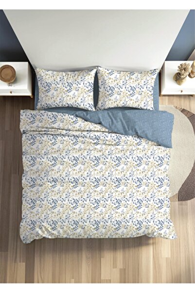 Cotton Box Fixbox Ranforce Single Size Fitted Sheet Duvet Cover Set Folha Indigo
