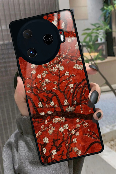 TECNO Camon 30 Pro Uyumlu Van Gogh Kırmızı Ağaç Tablo Tasarımlı Glossy Premium Kılıf