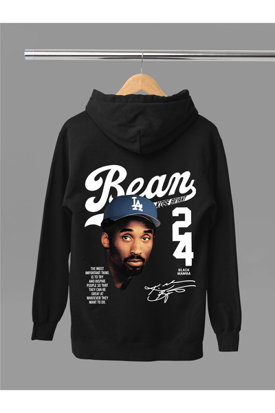 MAGORS КОБЕ БРАЙЪНТ ПРИНТИРАНА ПАМУЧНА ДЪЛЪГОРЪКА БУЗА С КАПЮШОН И 3 ШНУРА