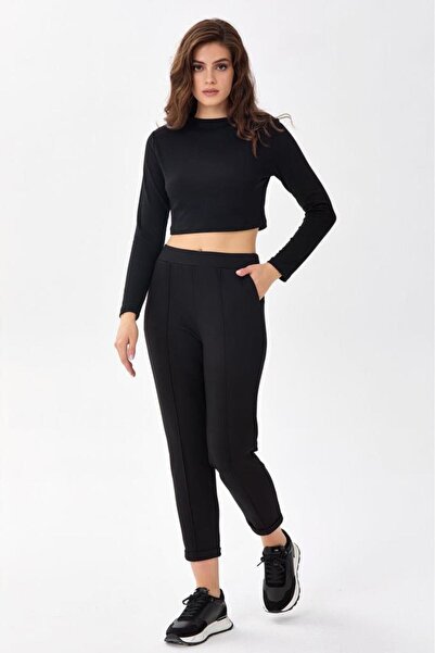 İKİLER Beli Lastikli Duble Paça Cepli Pantolon 256-2101