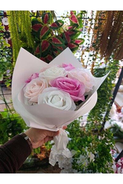 Merveparti Pembe çiçek buketi hediyelik, sevgiliye eşe anneye öğretmene hediye
