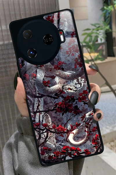 TECNO Camon 30 Pro Uyumlu Kırmızı Ağaç Tablosu Tasarımlı Glossy Premium Kılıf