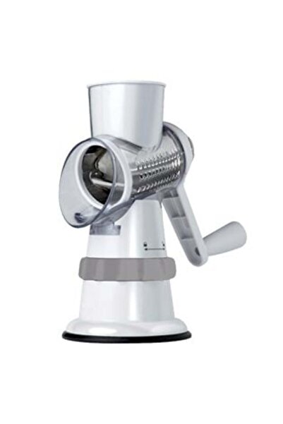 Tessari White Manual Slicer with Handle & 3 Blades for Vegetables Ø13.3 x 25.5 cm - 4 pieces