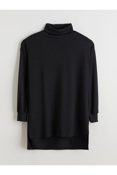 LC Waikiki Γυναικείο τουνίκ LCWAIKIKI BasicBlack Turtleneck oversized