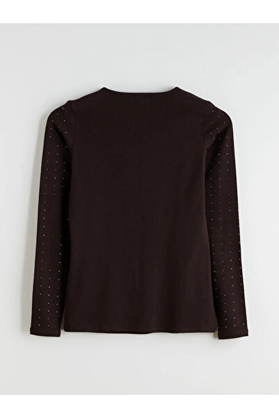 LC Waikiki LCWAIKIKI BasicBej Dik Yaka Leopar Desenli Kadın Body