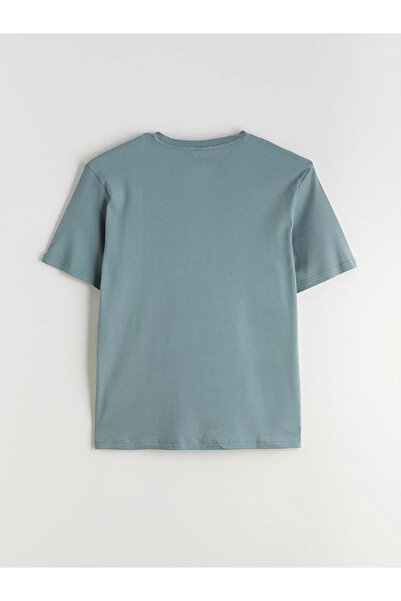 LC Waikiki Tricou pentru bărbați LCWAIKIKI Classic Green cu guler tip crewneck